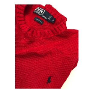 Men’s polo crewneck knit sweater by Ralph Lauren.